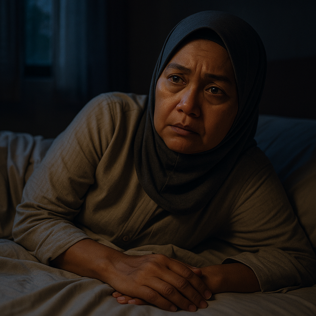 Screenshot WhatsApp conversation Kak Razani - masalah tidur